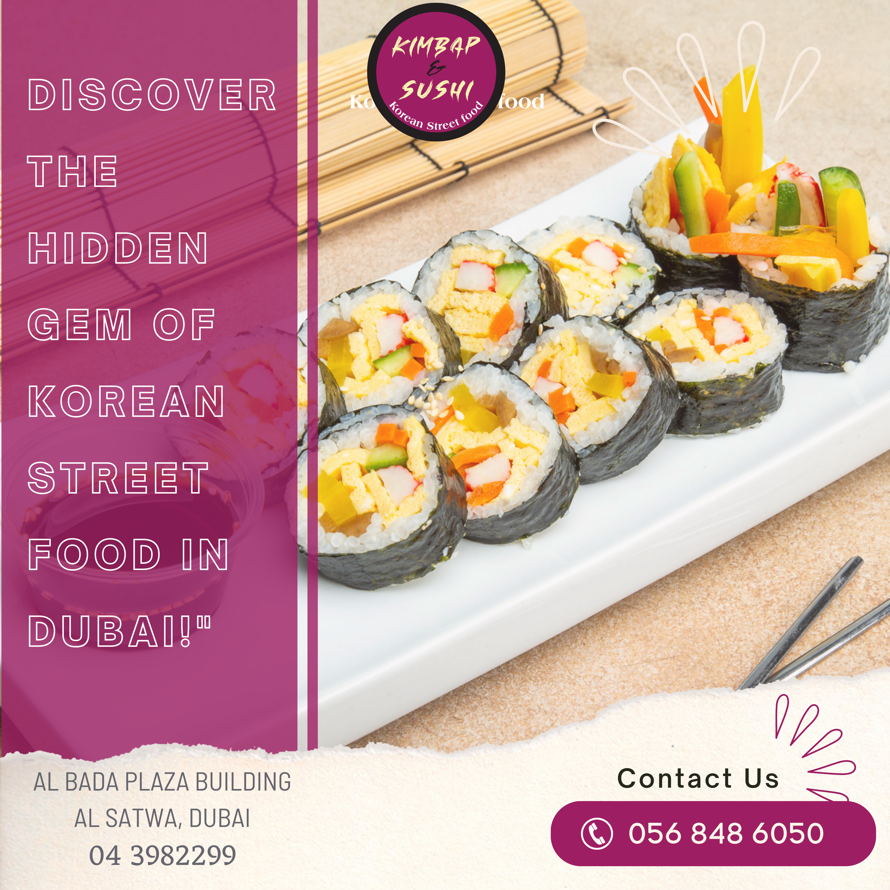 kimbap and sushi dubai menu